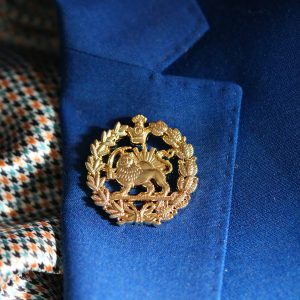 Shir O Khorshid Heritage Lapel Badge - Lion and Sun Golden Pin – Shah Pahlavi Symbol - Raised 3D Pahlavi emblem