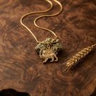 Shiro Khorshid Necklace, lion and sun pendant