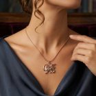 Shiro Khorshid Necklace, lion and sun pendant